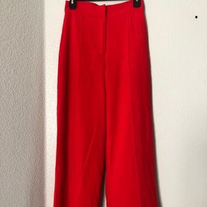 red long wide pants